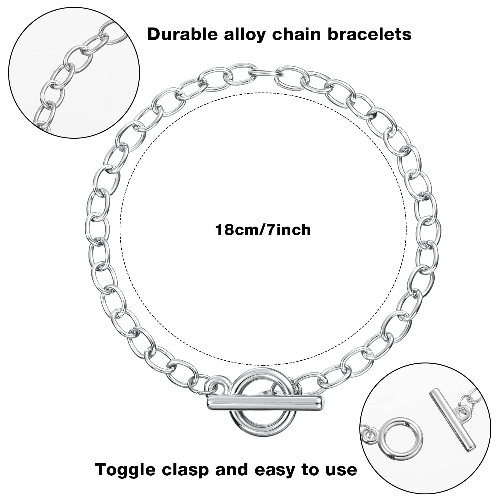 Amazon.co.jp: 80個 チェーンブレスレット リンクブレスレットチェーン